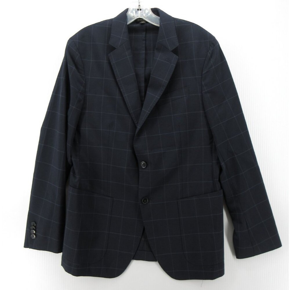 Banana Republic Sport Coat 40 Blazer Wool Blend Performance Windowpane